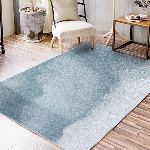 Casual Ombre Rug Green and Blue Synthetic Rug Machine Washable Non-Slip Area Rug for Bedroom