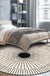 Unique Radial Pattern Rug Apricot Modern Rug Polyester Washable Non-Slip Backing Area Rug for Bedroom