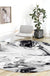 Black and White Bedroom Rug Modern Abstract Oil Painting Pattern Area Rug Polyester Anti-Slip Washable Carpet