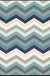 Blue Bedroom Rug Novelty Geometric Wave Pattern Area Rug Polyester Stain-Resistant Carpet