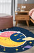 Blue Child's Room Rug Kids Fairy Tales Moon Stars Pattern Area Rug Polyester
Anti-Slip Backing Carpet