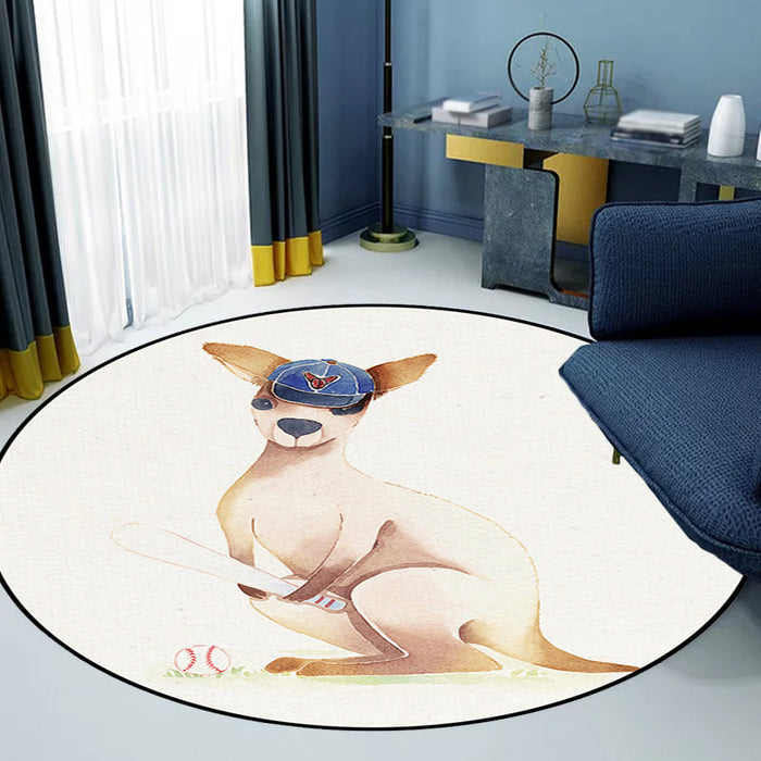 White Child's Room Rug Kids Animal Bear Dog Panda Pattern Area Rug Polyester Anti-Slip Backing Carpet