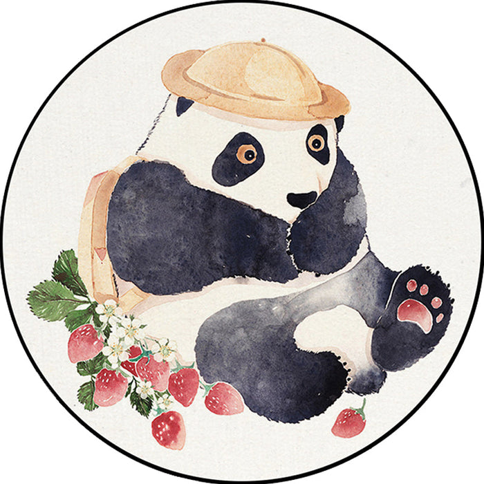 White Child's Room Rug Kids Animal Bear Dog Panda Pattern Area Rug Polyester Anti-Slip Backing Carpet