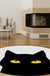 Grey Child's Room Rug Kids Animal Cat Funny Expression Pattern Area Rug Polyester Stain-Resistant Carpet