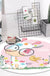 Blue and Pink Child's Room Rug Kids Animal Horse Rabbit Pattern Area Rug Polyester Non-Slip Backing Carpet