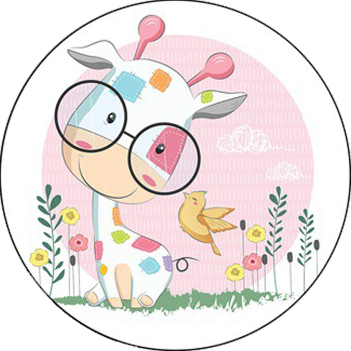 Blue and Pink Child's Room Rug Kids Animal Horse Rabbit Pattern Area Rug Polyester Non-Slip Backing Carpet