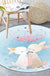 Blue and Pink Child's Room Rug Kids Animal Horse Rabbit Pattern Area Rug Polyester Non-Slip Backing Carpet