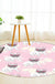 Yellow and Pink Child's Room Rug Kids Animal Dog Watermelon Leaf Pattern Area Rug Polyester Washable Carpet