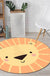 Kids Bedroom Rug in Yellow Animal Lion Print Rug Polyester Pet Friendly Anti-Slip Area Rug