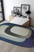 Irregular Bedroom Rug in Green and Pink Modern Colorblock Arc Pattern Area Rug Polyester Washable Carpet