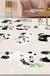 Ivory Child's Room Rug Kids Animal Panda Bird Pattern Area Rug Polyester Anti-Slip Machine Washable Carpet