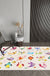 Ivory Child's Room Rug Kids Animal Panda Bird Pattern Area Rug Polyester Anti-Slip Machine Washable Carpet