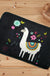 Blue and Black Nursery Rug Kids Animal Alpaca Pattern Area Rug Polyester Stain-Resistant Carpet