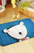 Blue and Green Nursery Rug Kids Animal Bear Rabbit Bee Pattern Area Rug Polyester Machine Washable Carpet