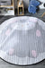 Kids Bedroom Rug in Pink and Grey Animal Unicorn Rabbit Sheep Print Rug Polyester Machine Washable Area Rug