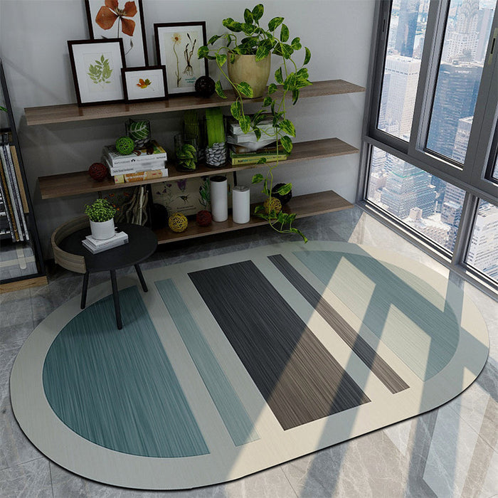 Modern Living Room Irregular Rug Colorful Color Block Pattern Rug Polyester Pet Friendly Area Rug