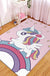 Pink Child's Room Rug Kids Animal Unicorn Rainbow Pattern Area Rug Polyester Non-Slip Backing Carpet