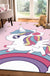 Pink Child's Room Rug Kids Animal Unicorn Rainbow Pattern Area Rug Polyester Non-Slip Backing Carpet