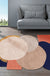 Modern Living Room Irregular Rug in Brown and Blue Color Block Circle Pattern Rug Polyester Pet Friendly Area Rug