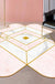 Irregular Bedroom Rug in Pink Modern Colorblock Diamond Pattern Area Rug Polyester Pet Friendly Carpet