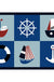 Kids Bedroom Rug in Blue Cars & Roads Ship Anchor Rudder Print Rug Polyester Machine Washable Area Rug