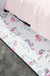 Kids Nursery Rug in White and Pink Animal Bear Rabbit Swan Print Rug Polyester Stain-Resistant Area Rug