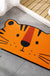 Kids Child's Room Irregular Rug in Pink and Orange Animal Tiger Lion Rabbit Print Rug Polyester Stain-Resistant Area Rug