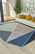 Blue and Brown Irregular Rug Bedroom Novelty Color Block Pattern Area Rug Polyester Pet Friendly Carpet