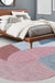 Novelty Living Room Irregular Rug in Pink and Grey Color Block Stripe Print Rug Polyester Anti-Slip Area Rug