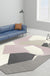 Ivory Irregular Bedroom Rug Novelty Color Block Pattern Area Rug Polyester Anti-Slip Backing Carpet