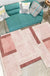 Novelty Living Room Irregular Rug in Pink Color Block Print Rug Polyester Stain-Resistant Area Rug