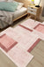 Novelty Living Room Irregular Rug in Pink Color Block Print Rug Polyester Stain-Resistant Area Rug