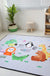 Kids Child's Room Rug in Pink and Blue Animal Penguin Giraffe Sheep Print Rug Wool Machine Washable Area Rug