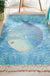 Blue Nursery Rug Kids Animal Fish Pattern Area Rug Cotton and Linen Washable Carpet with Fringe