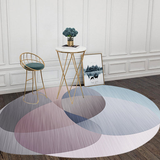 Grey Irregular Bedroom Rug Novelty Color Block Pattern Area Rug Polyester Stain-Resistant Carpet