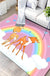 Black and Blue Nursery Rug Kids Animal Butterfly Deer Whale Pattern Area Rug Polyester Machine Washable Carpet