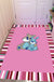 Pink and Blue Nursery Rug Kids Animal Bird Elephant Giraffe Pattern Area Rug Polyester Non-Slip Carpet