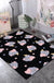 Kids Child's Room Rug in Black and Pink Animal Tiger Elephant Pig Print Rug Polyester Stain-Resistant Area Rug