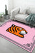 Kids Child's Room Rug in Black and Pink Animal Tiger Elephant Pig Print Rug Polyester Stain-Resistant Area Rug