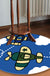 Blue Nursery Rug Kids Outer Space Planet Galaxy Plane Pattern Area Rug Polyester Anti-Slip Carpet