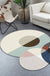 Novelty Living Room Irregular Rug Colorful Color Block Circle Print Rug Polyester Pet Friendly Area Rug