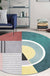 Grey and Green Irregular Rug Bedroom Novelty Color Block Pattern Area Rug Polyester Anti-Slip Backing Carpet