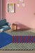 Blue Irregular Bedroom Rug Novelty Color Block Stripe Pattern Area Rug Polyester Stain-Resistant Carpet