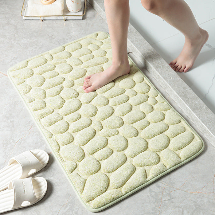 Feblilac Solid Cobblestone Coral Fleece Bathmat