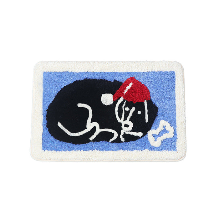 Feblilac Merry Christmas Happy Dog and Cat Bath Mat