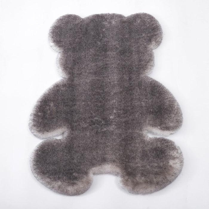 Feblilac Multiple Color Solid Bear Faux Rabbit Fur  Rug Mat