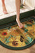 Feblilac Semi-Circular Flowers And Village Oil Painting Diatomaceous Earth Bathmat