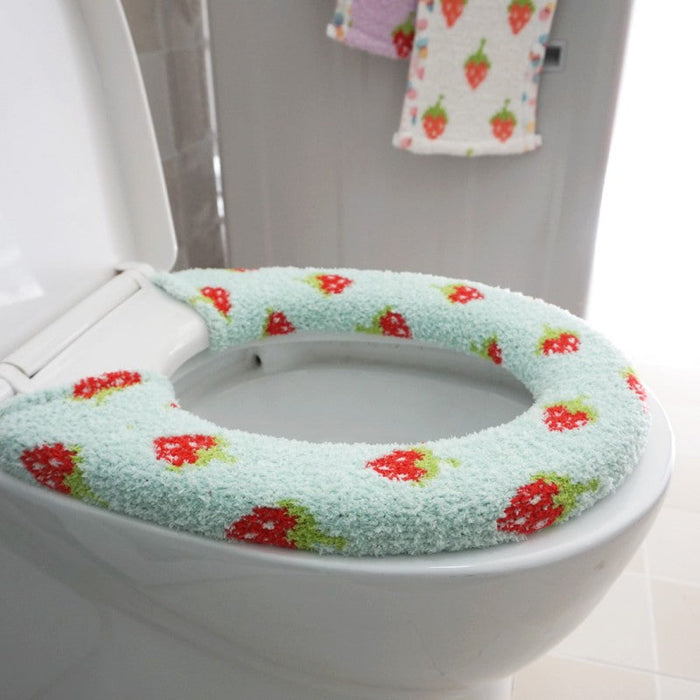 Feblilac Cute Heart/Solid/Stripe Toilet Seat Cover