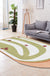 Grey and Green Irregular Rug Bedroom Novelty Color Block Pattern Area Rug Polyester Anti-Slip Carpet