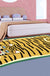 Yellow and Brown Irregular Rug Nursery Kids Animal Tiger Leopard Lion Pattern Area Rug Polyester Stain-Resistant Carpet